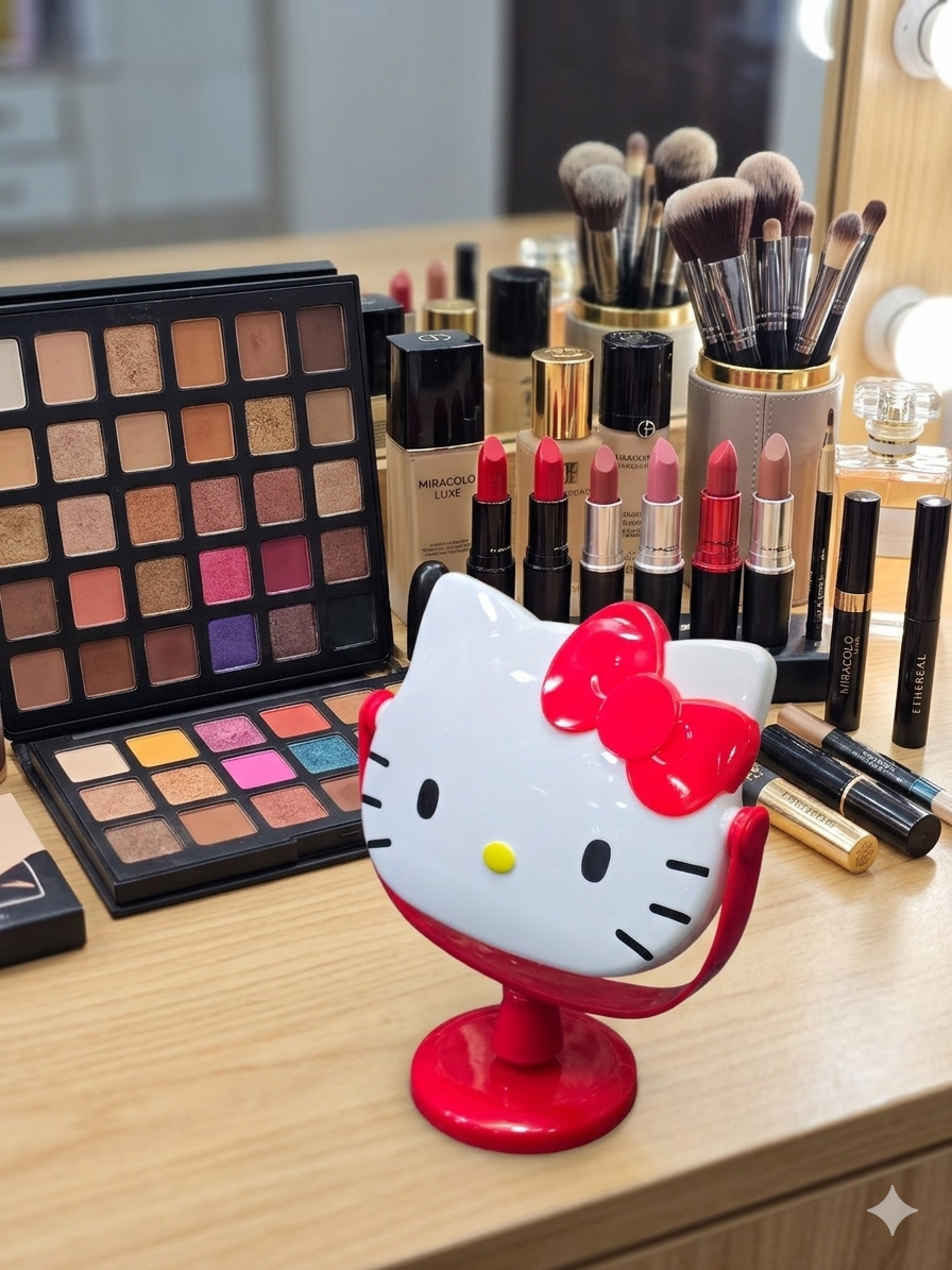 TABLETOP KITTTY MAKEUP MIRROR