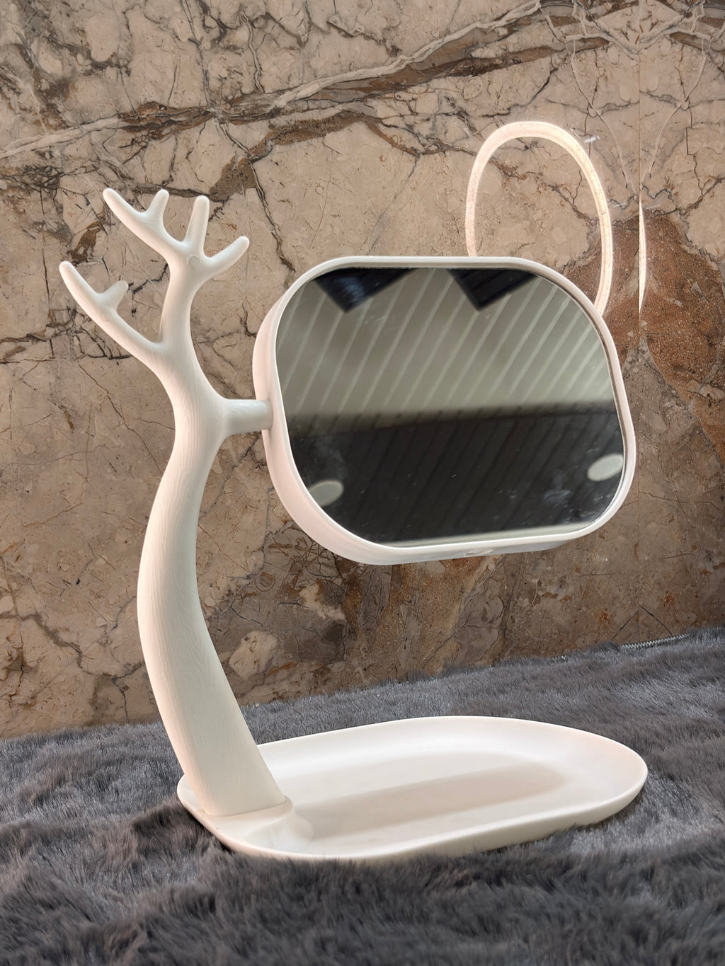Elegant Tree-Shaped Vanity Mirror with Tray