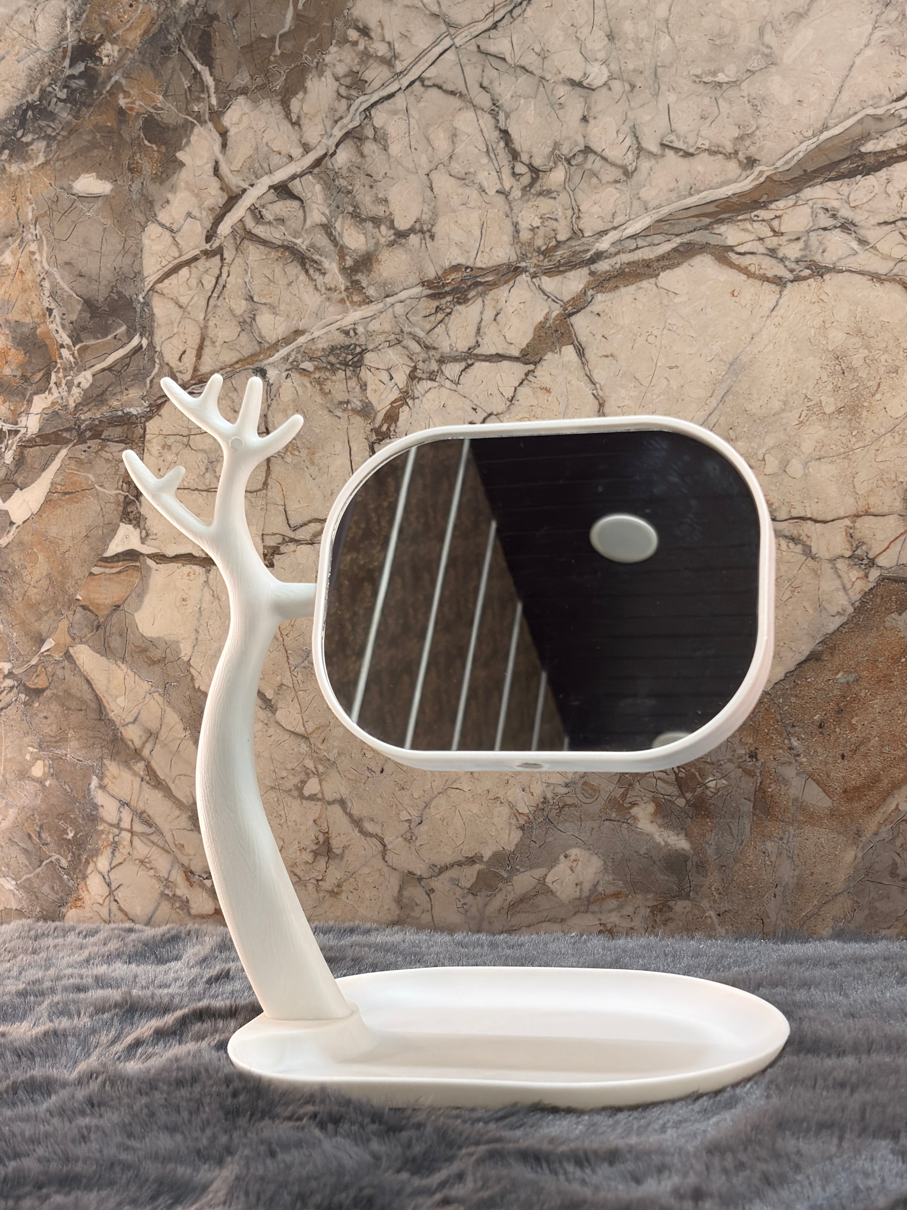 Elegant Tree-Shaped Vanity Mirror with Tray